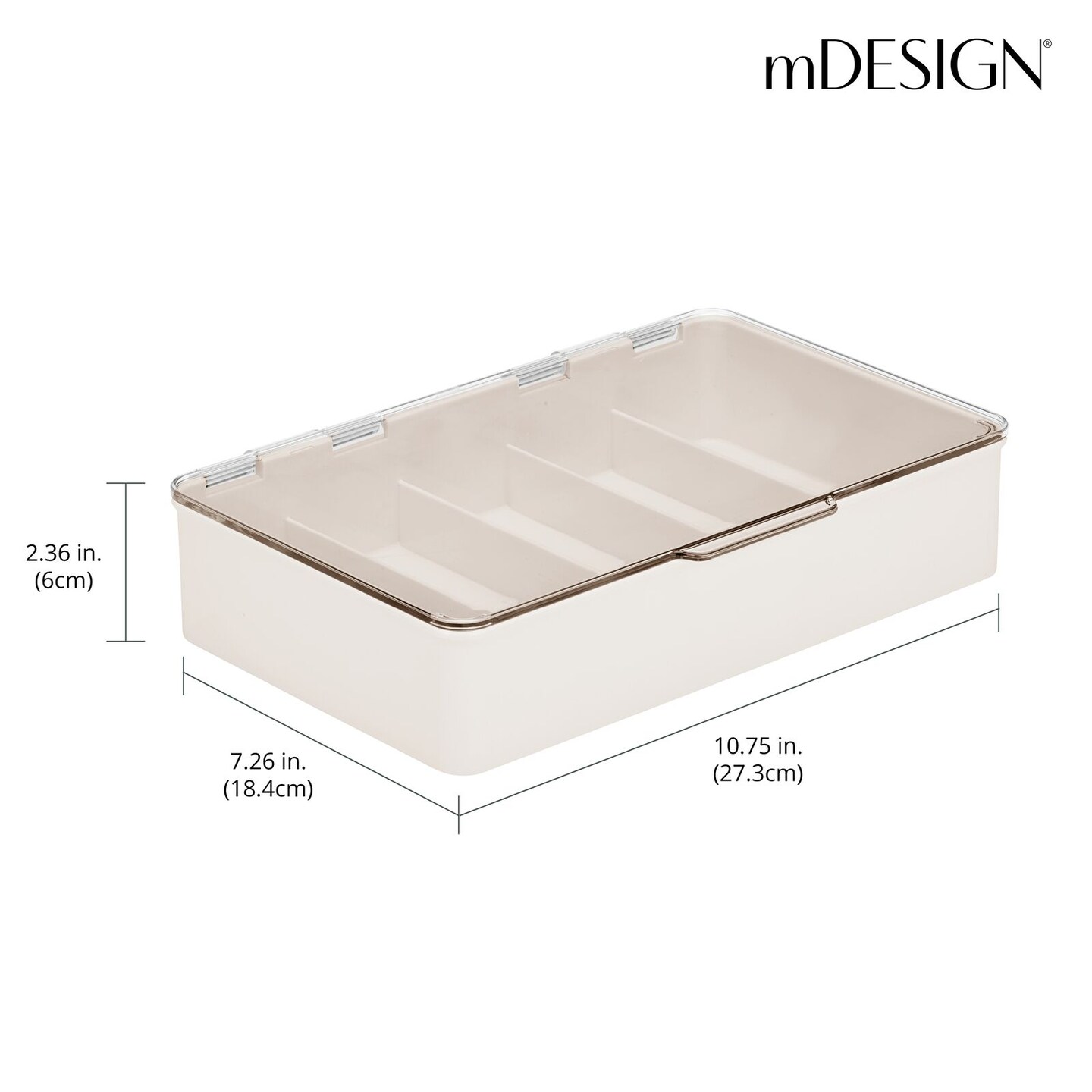 mDesign Plastic Stackable Eyeglass Storage Organizer, 5 Sections