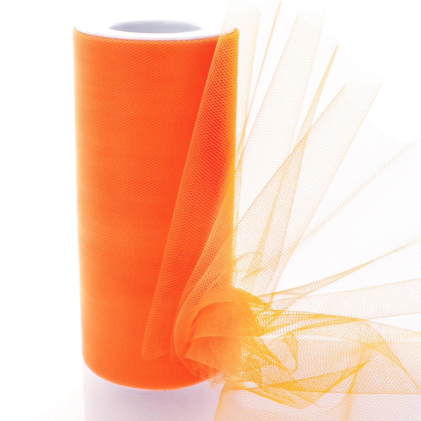 6&#x22; Premium Tulle Orange Peel 100 Yard