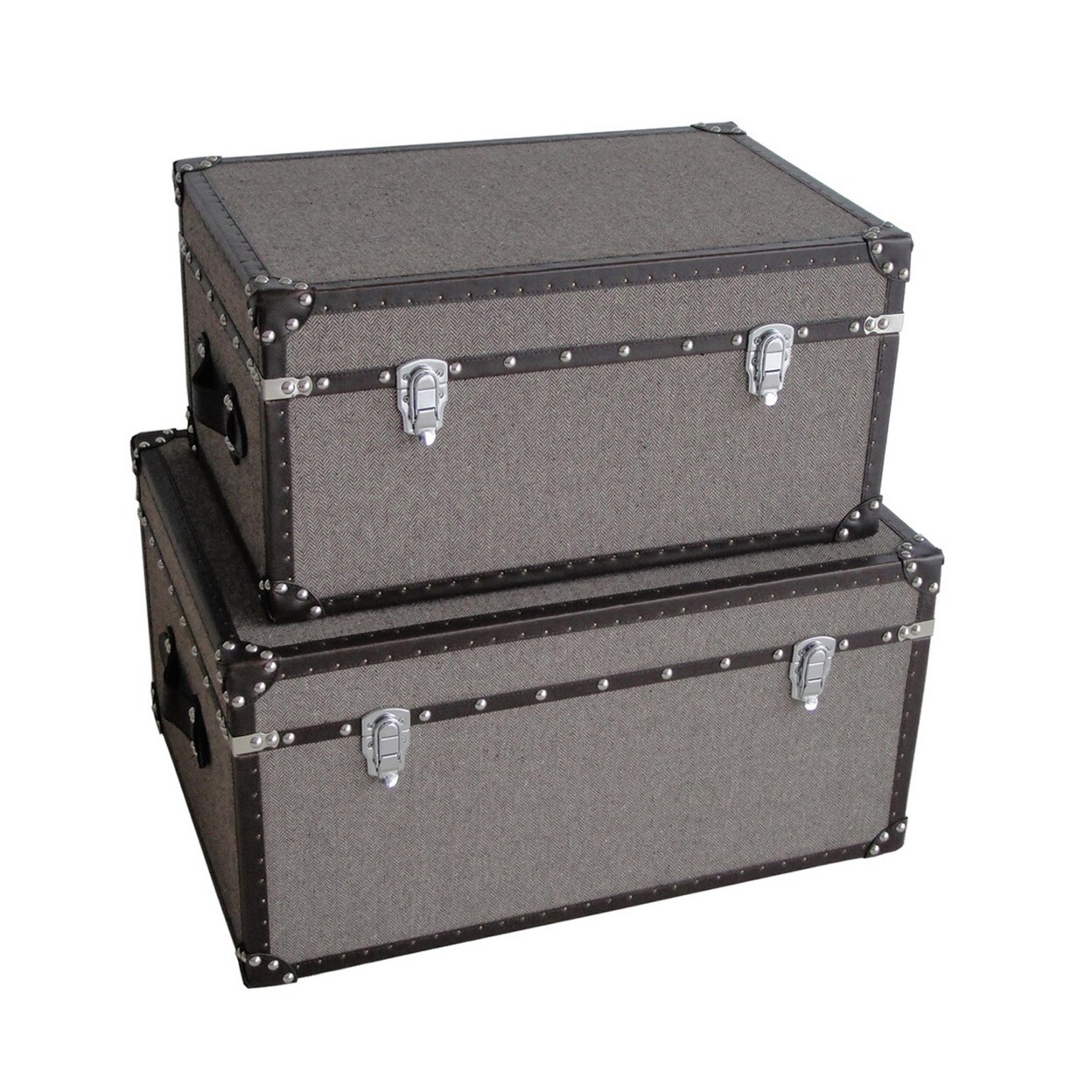 Screen Gems Home Decorative Mandalay Rectangle Tweed Storage Trunks