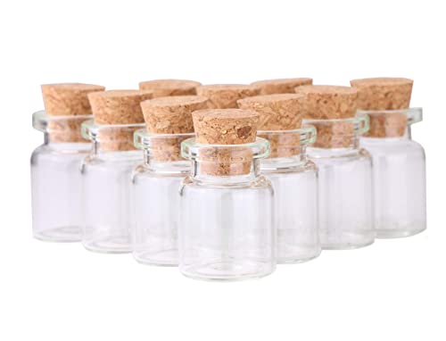 24 Pieces Mini Glass Bottles with Cork Stoppers 5ml DIY Art Crafts Storage Container,Tiny Glass Vials Cork for Wedding Decoration,Small Glass Corks Jars Party Favor