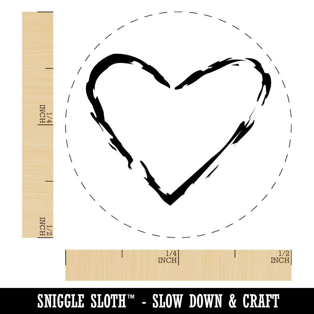Heart with Design Rubber Stamp