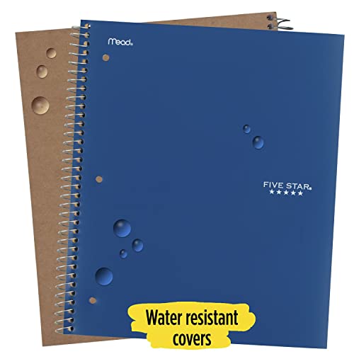 6-Pack Spiral Notebooks with Study App 1-Subject College Ruled Paper Fights Ink Bleed Water-Resistant Cover 8-1/2" x 11" 100 Sheets Color Will Vary