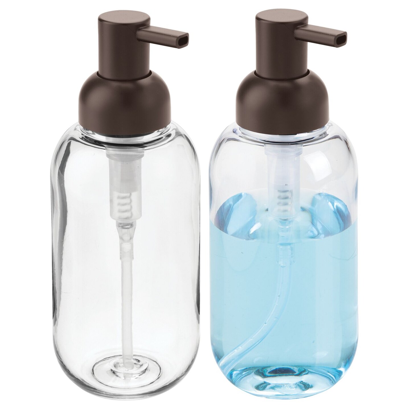 mDesign Plastic Refillable Liquid Soap Dispenser Pump, 2 Pack