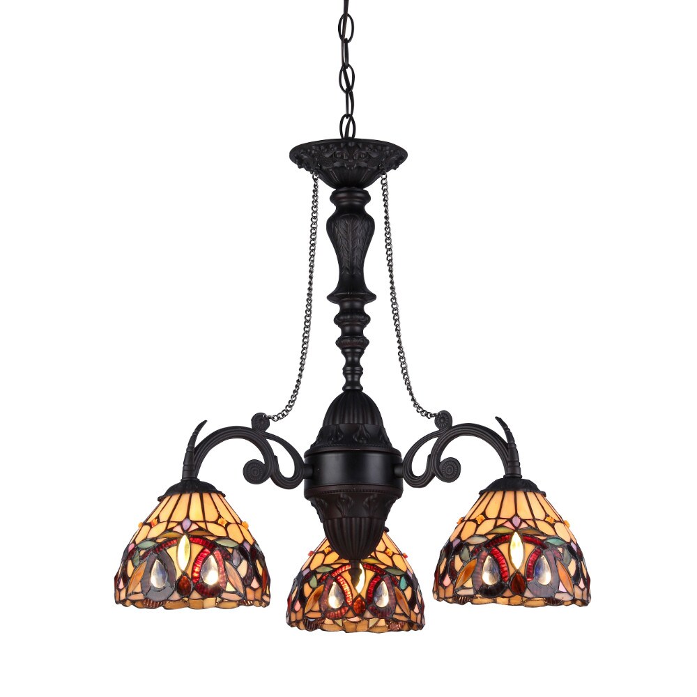 CHLOE Lighting Victorian Style Mini Chandelier with Three Lights, Multicolor