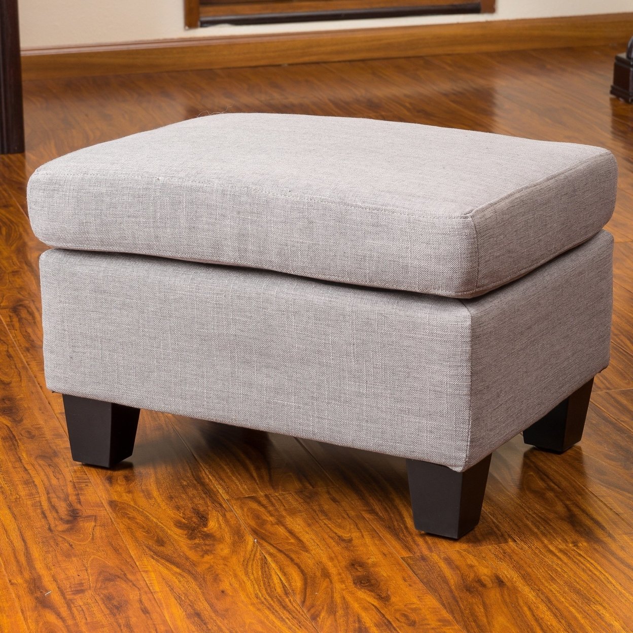 GDF Studio Christabel Grey Fabric Ottoman Footstool