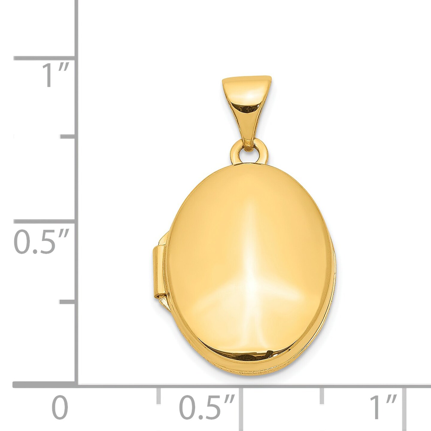 14K Yellow Gold Plain Oval Locket Pendant Jewelry 23mm x 13.8mm