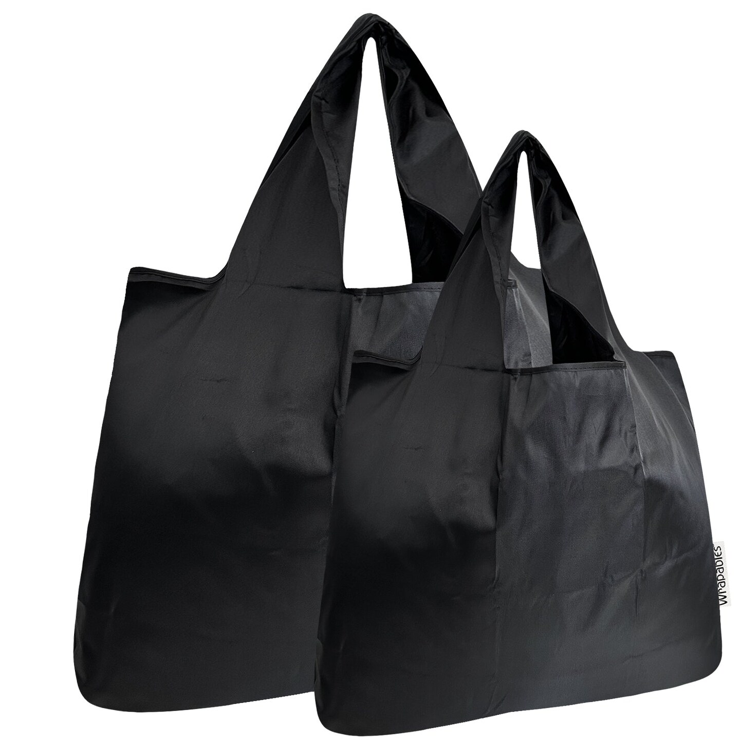 Wrapables Large & Small Foldable Tote Nylon Reusable Grocery Bags, Set of 2