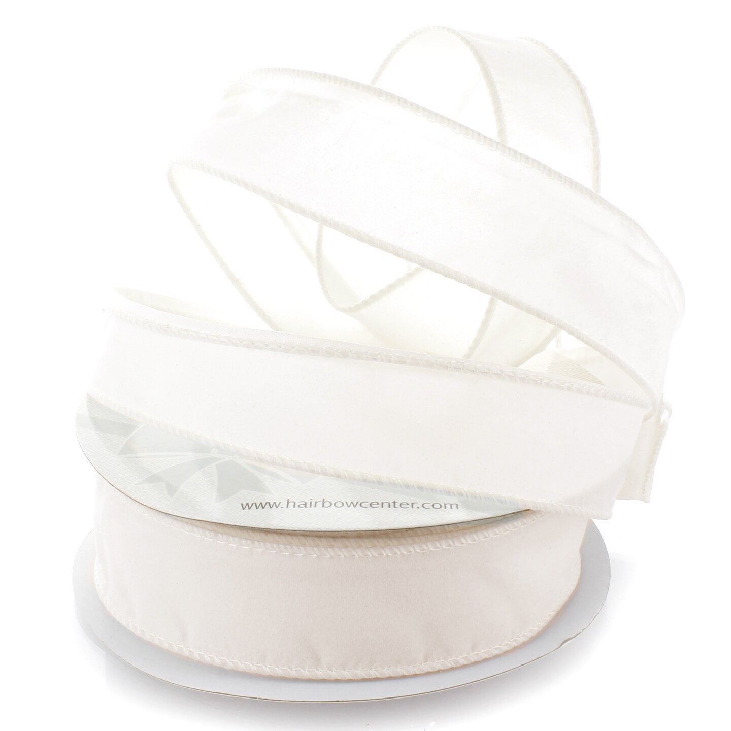 1.5&#x22; Wired Suede Velvet Ribbon Ivory - 10 Yards