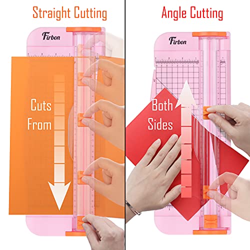 A4 Paper Cutter 12 Inch Titanium Straight Paper Trimmer with Side Ruler for Scrapbooking Craft, Paper, Coupon, Label, Cardstock(Pink)