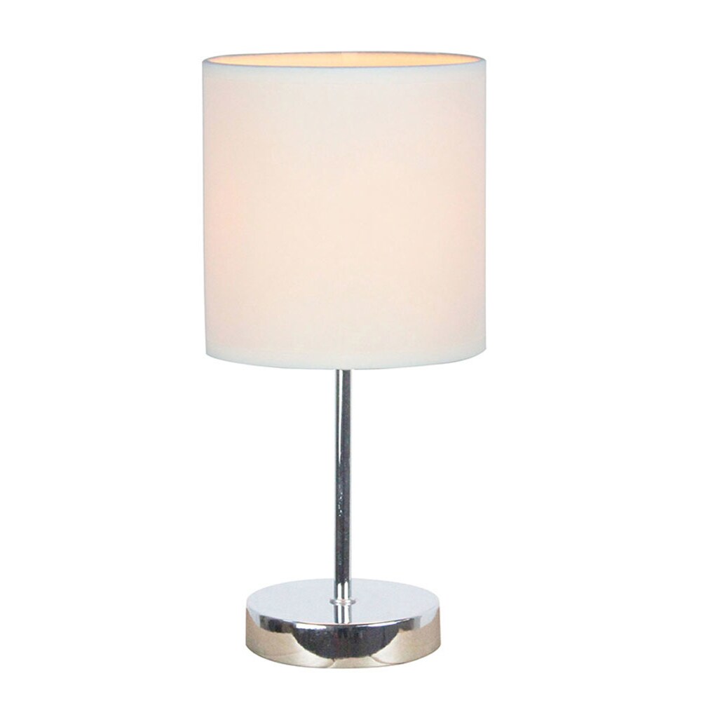 Simple Designs Chrome Basic Table Lamp with White Shade Michaels
