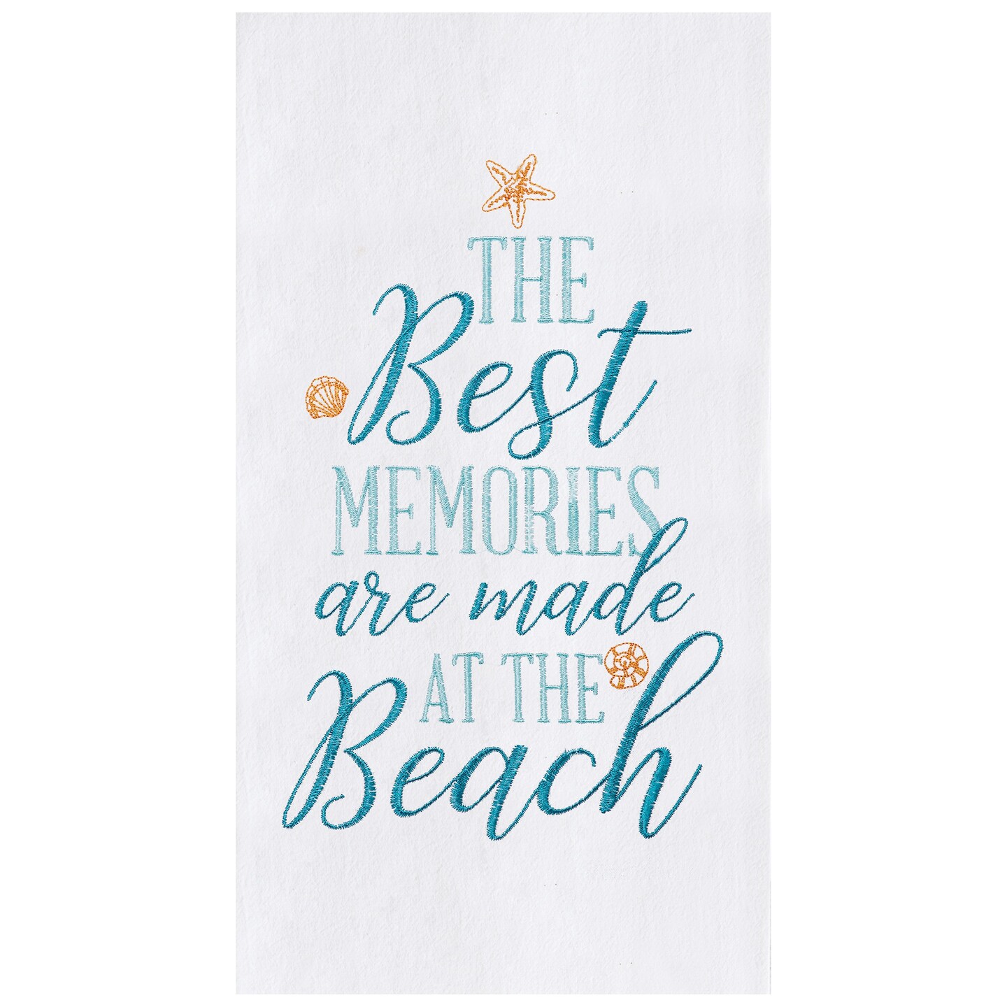 Best Memories Embroidered Cotton Flour Sack Kitchen Towel Dishtowel
