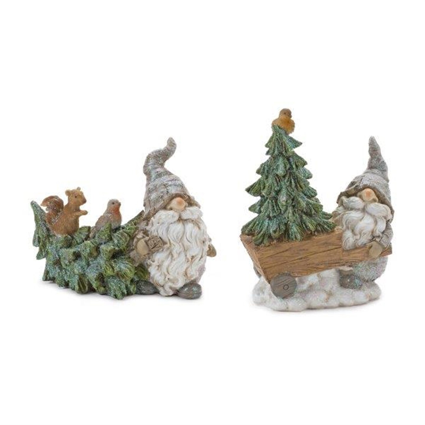 Melrose Gnome with Woodland Animals Christmas Tabletop Decorations - 6.75&#x22;