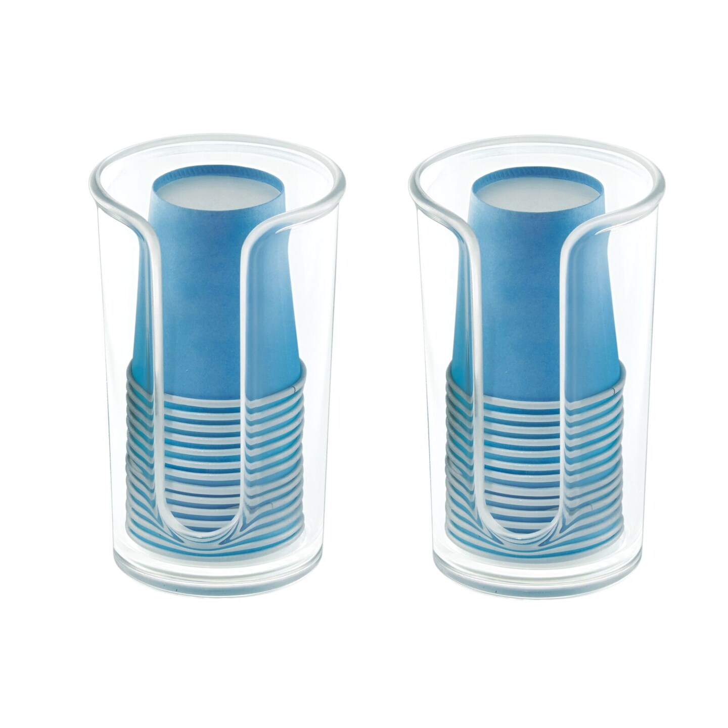 mDesign Plastic Small Disposable Paper Cup Dispenser - 2 Pack