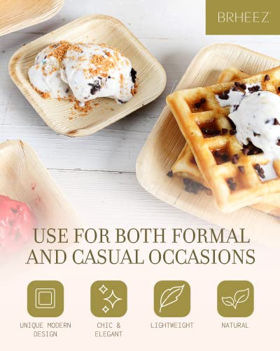 Bamboo Plates made from Palm Leaf - 25 Party Plates - 4 Inch - Eco Friendly Compostable & Biodegradable – Bamboo Disposable Plates Heavy Duty are More Environmentally Friendly than Paper Plates