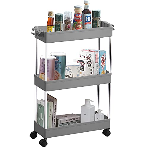  Slim Rolling Storage Cart,Bathroom Storage Organizer,Laundry  Room Organization,3 Tier Mobile Utility Cart for Bathroom, Kitchen,  Laundry, Office, Narrow Places,4 Tier : Home & Kitchen