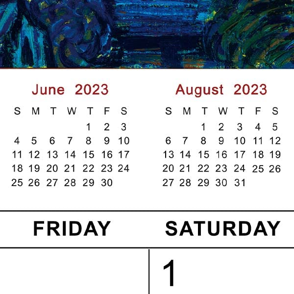 2023-2024 Wall Calendar - Calendar 2023-2024, 18-Month Monthly Wall Calendar 2023-2024, 2023-2024 Calendar from Jul. 2023 - Dec. 2024, 12&#x22; x 24&#x22; (Open), Unruled Blocks with Thick Paper - Art Paintings