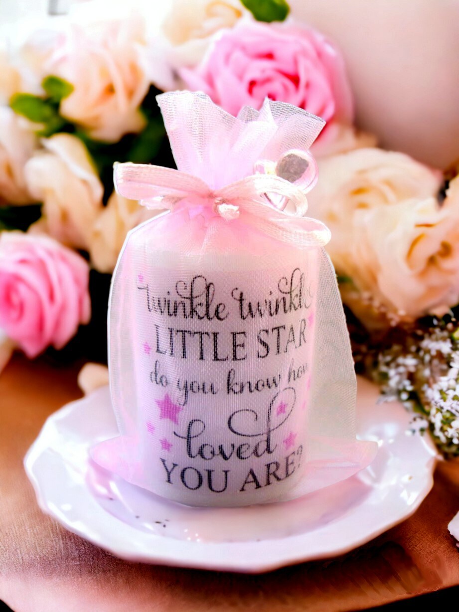 10 Twinkle Twinkle Little Star Baby Shower Favors, Candles, Baby Shower Favors, Customized, Journaling Supplies, Baby Girl