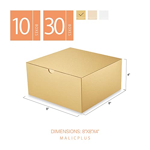 10 Gold Gift Boxes 8x8x4 Inches Premium Gift Boxes Paper Gift Boxes with Lids, Bridesmaid Proposal Boxes, Boxes for Gifts Grass Texture Gold