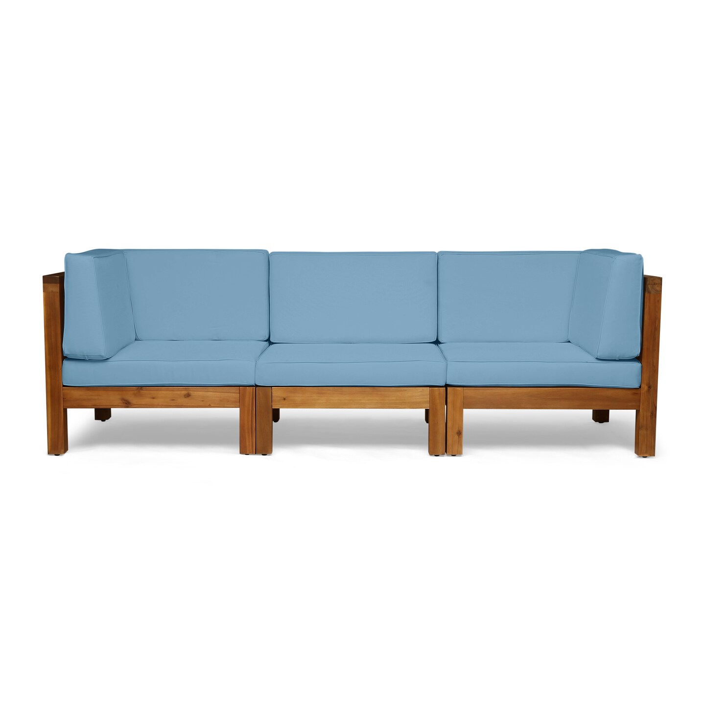 Contemporary Home Living 30.25&#x22; Blue and Brown Contemporary Outdoor Furniture Patio Sofa