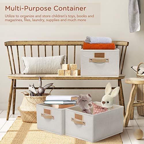 OLLVIA Large Baskets for Organizing 3 Pack, Decorative Storage Boxes for Shelves, Rectangle Closet Baskets Box, Foldable Sturdy Storage Basket with Handle for Nursery Home|Office