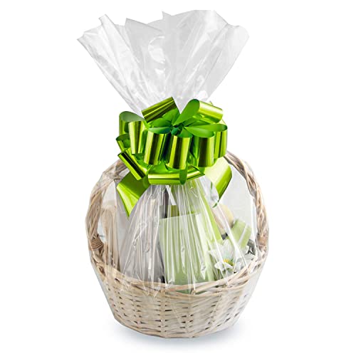 16x24Inches Cellophane Bags for Gift Baskets,Clear Cellophane Basket Bags 5Pieces