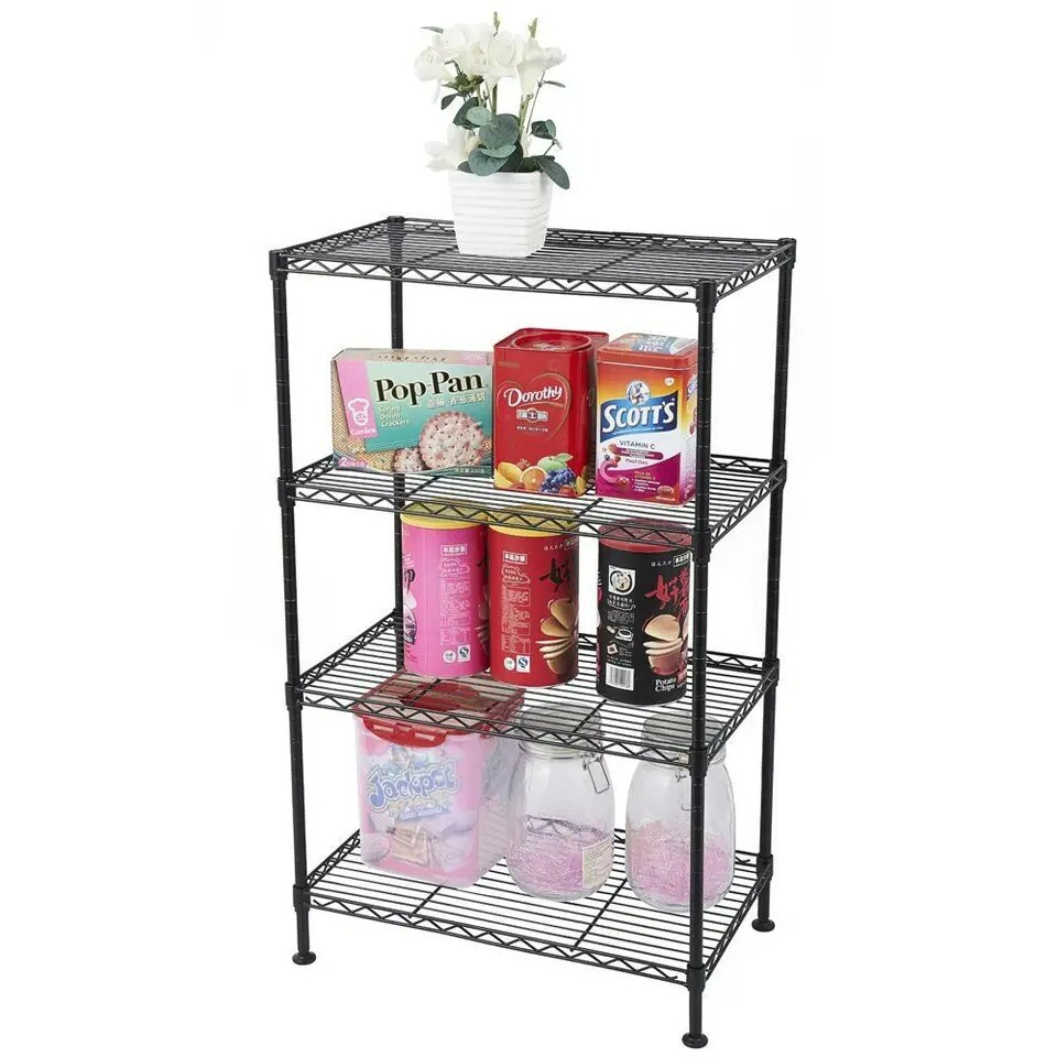 4-Shelf Adjustable Storage Shelving Unit Organizer Wire Rack Metal