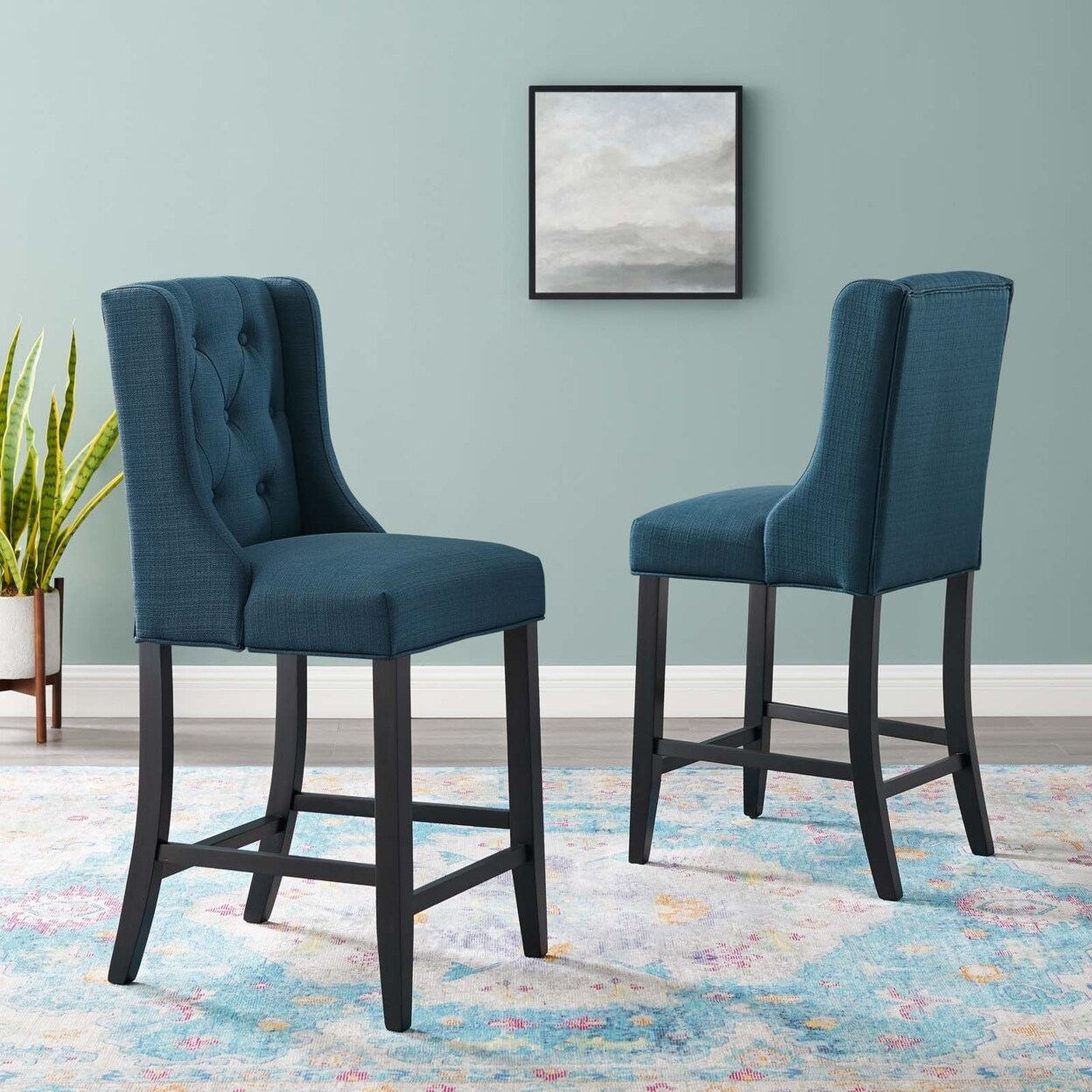 Modway Baronet Counter Bar Stool Upholstered Fabric Set of 2-EEI-4020