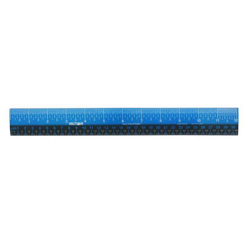 Easy Read™ Ruler, Plastic, Blue/Black, 12