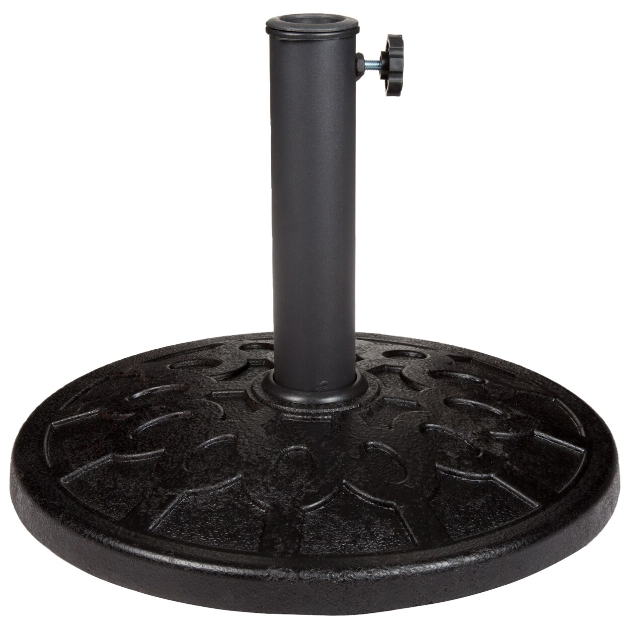 Pure Garden 19-Pound Round Black Ornate Umbrella Base