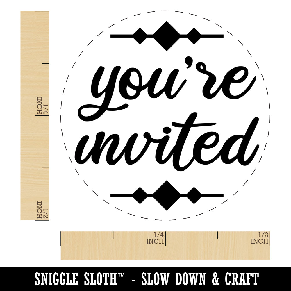 You&#x27;re Invited Script Rubber Stamp for Stamping Crafting Planners