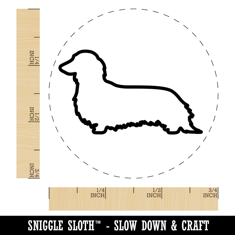 Long Haired Dachshund Dog Outline Rubber Stamp for Stamping Crafting Planners