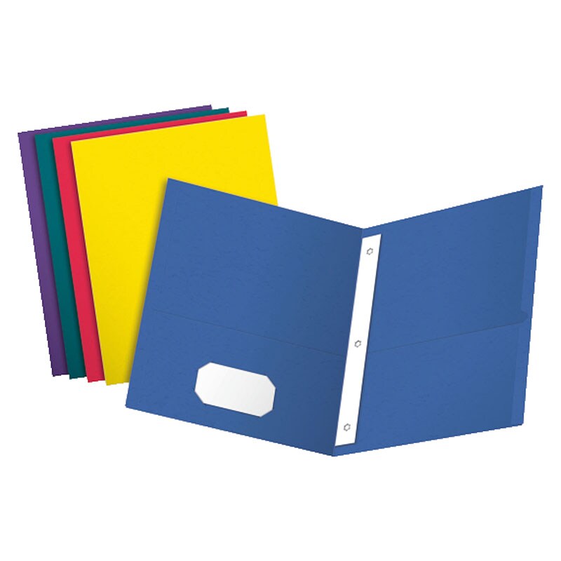 Twin Pocket Folders with Fasteners, Letter Size, Assorted Colors, Box ...