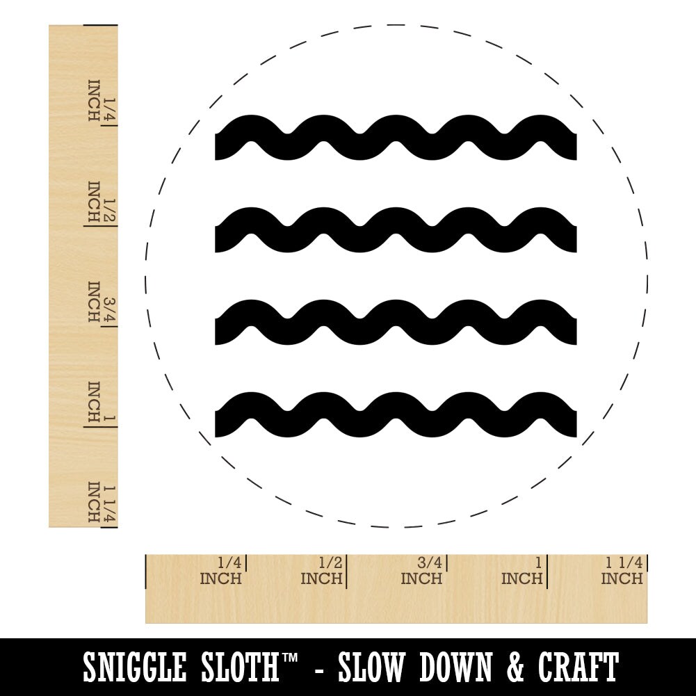 Wavy Lines Waves Rubber Stamp for Stamping Crafting Planners