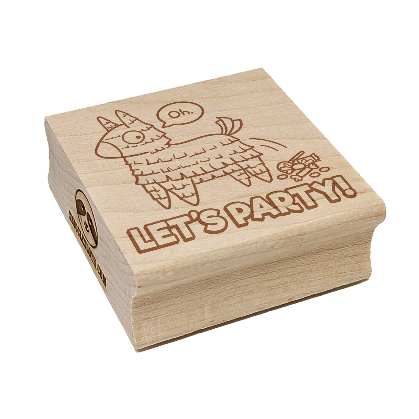 Let&#x27;s Party Pinata Funny Square Rubber Stamp for Stamping Crafting