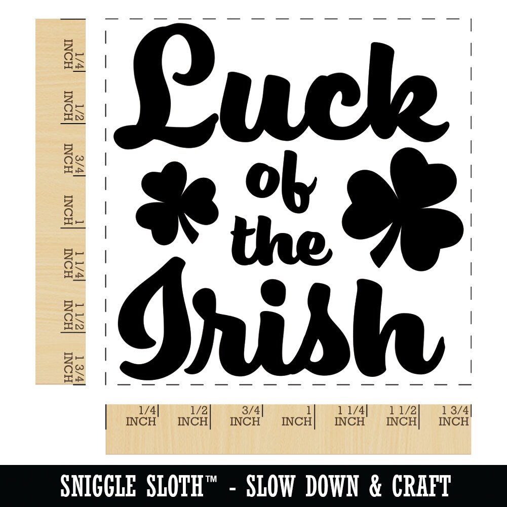Luck of the Irish Shamrocks Saint Patrick&#x27;s Day Square Rubber Stamp for Stamping Crafting