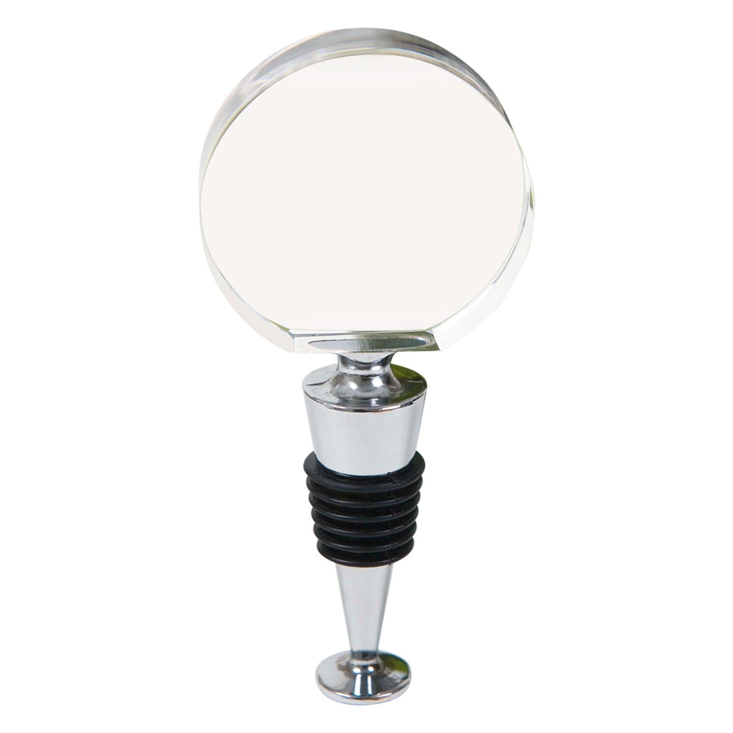 Contemporary Home Living 4.5&#x22; Round Clear Optic Crystal Stopper