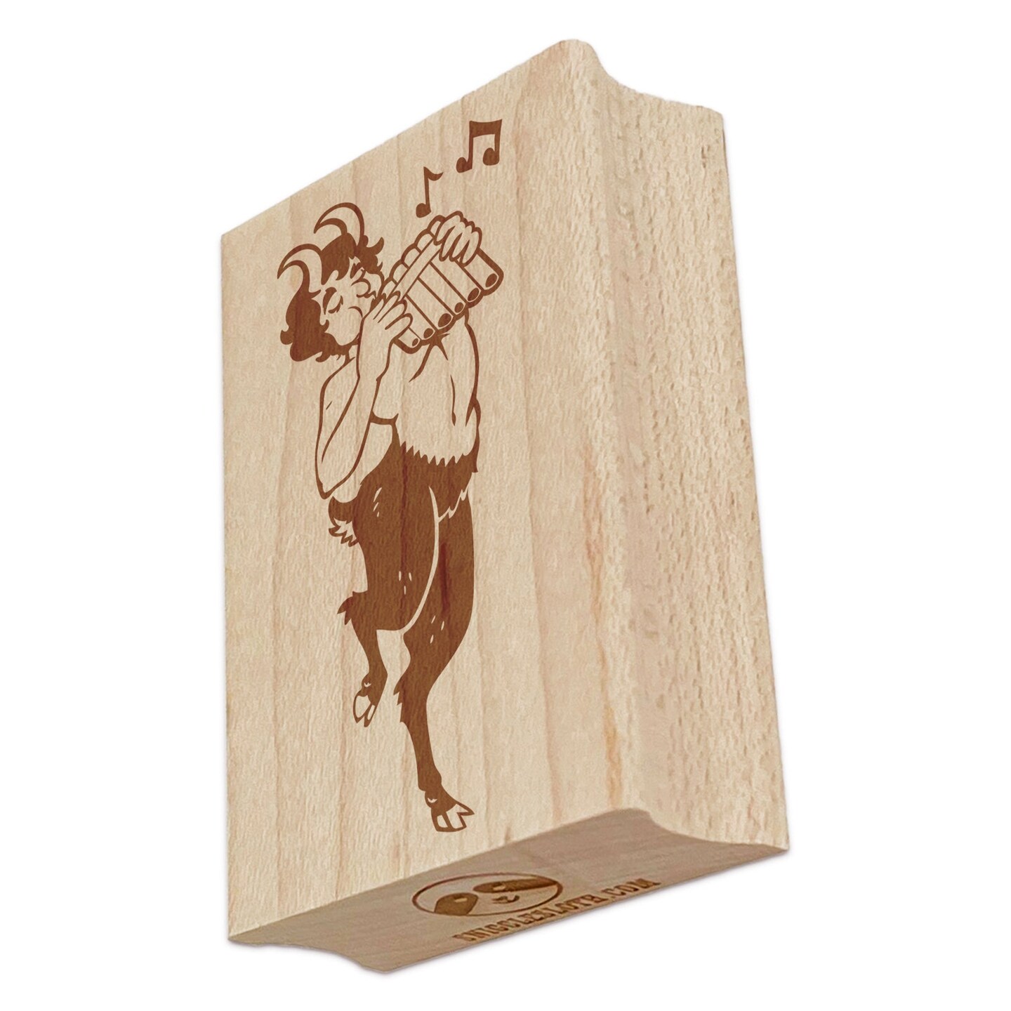 Faun Satyr Pan Flute Rectangle Rubber Stamp for Stamping Crafting