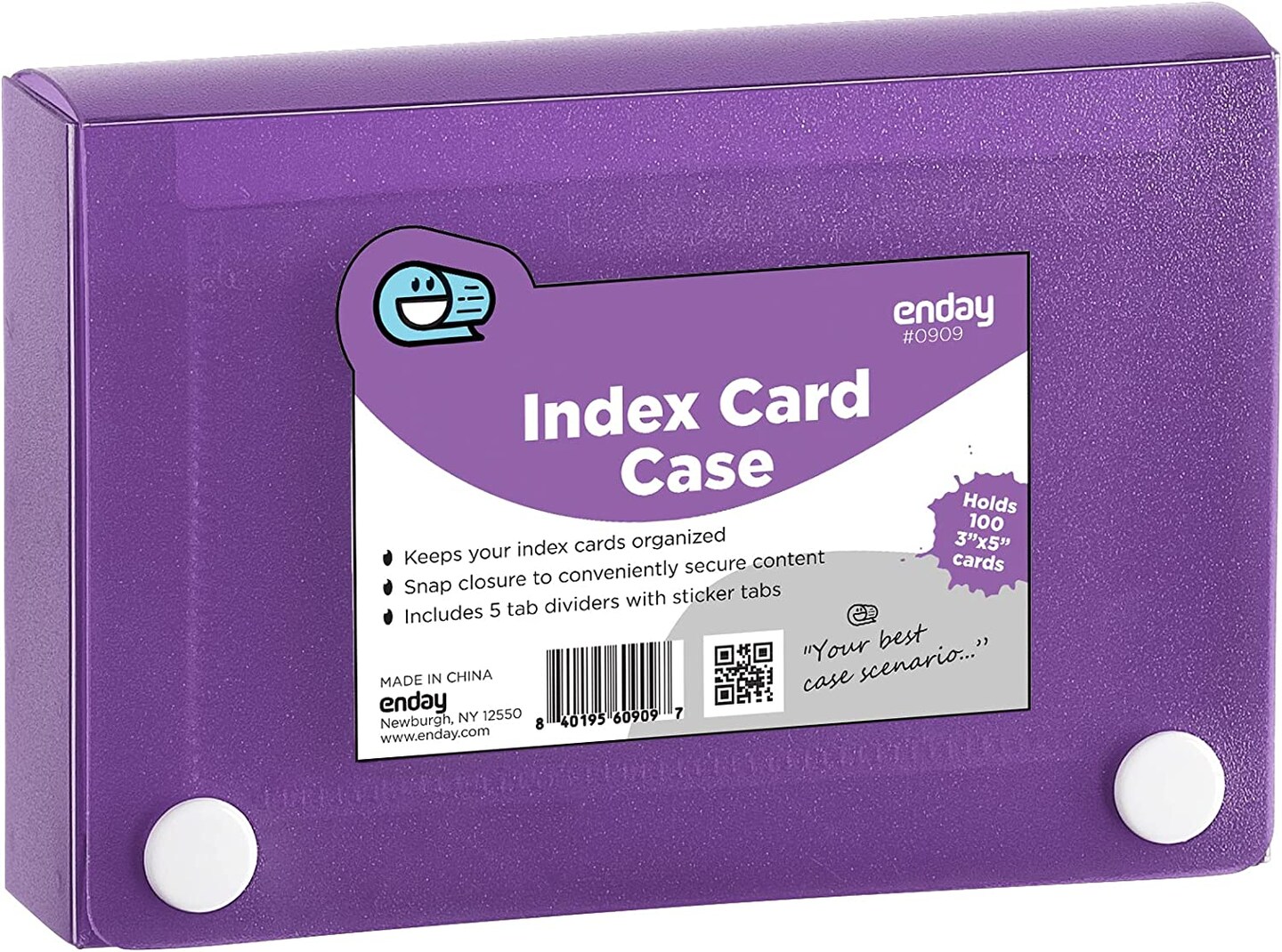 Enday 3&#x22; X 5&#x22; Index Card Case Holds 5 Tab Dividers