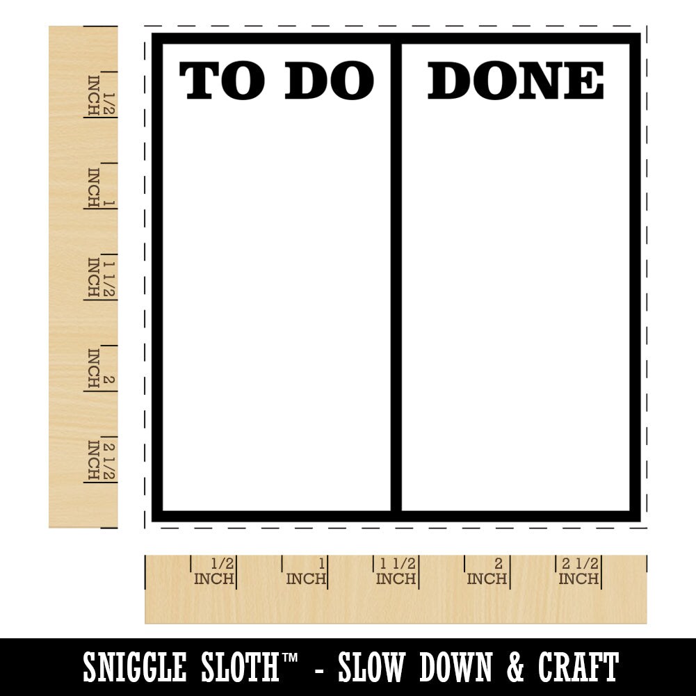 To Do Done List Note Box Square Rubber Stamp for Stamping Crafting