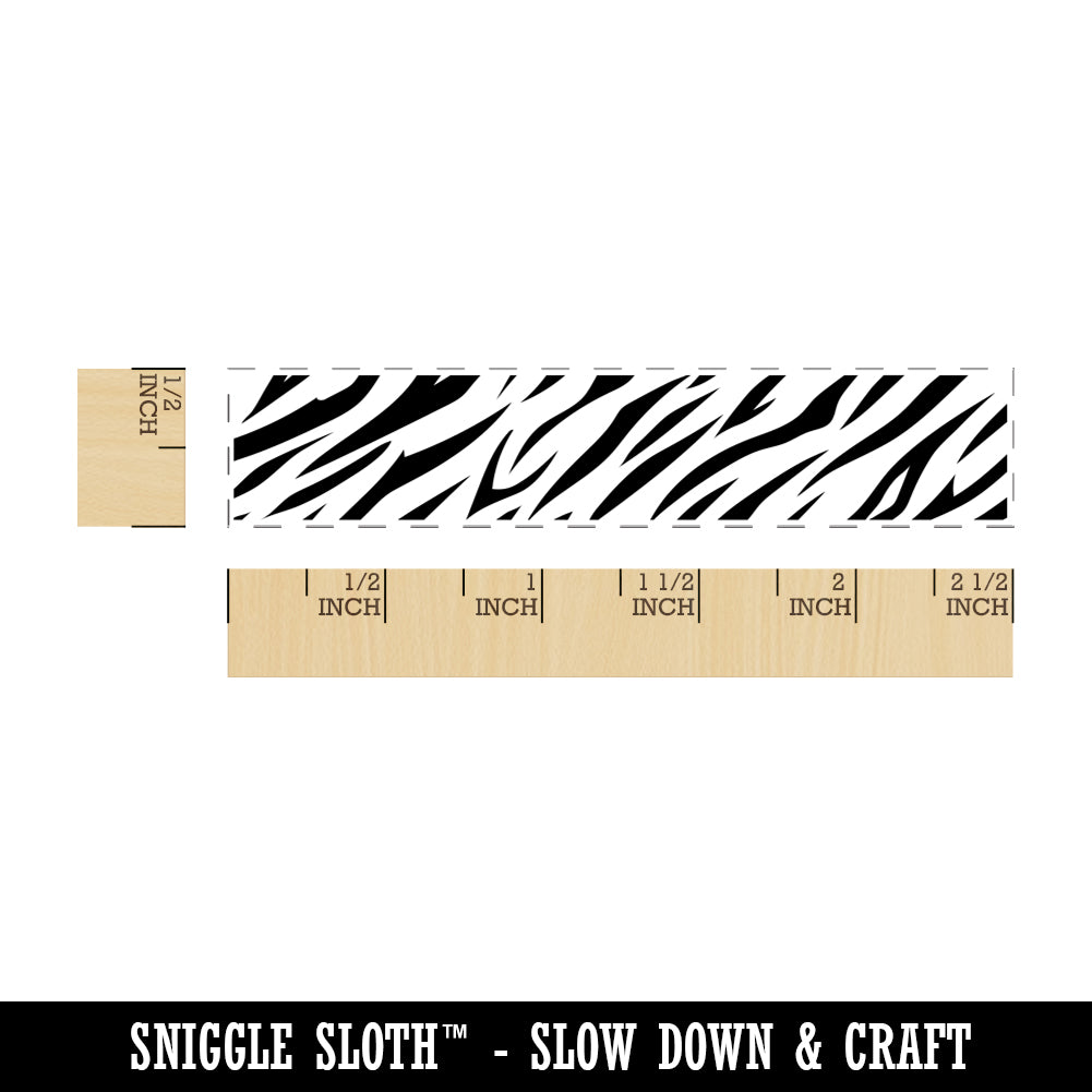 Tiger Stripes Animal Print Pattern Rectangle Rubber Stamp for Stamping Crafting