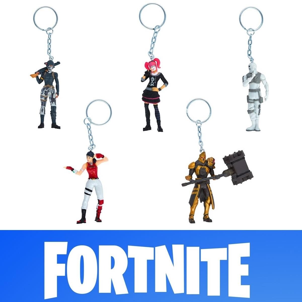 Fortnite Keychains 5Pk Elite Agent Lace Scratch Scarlet Ultima Knight Gold Pmi