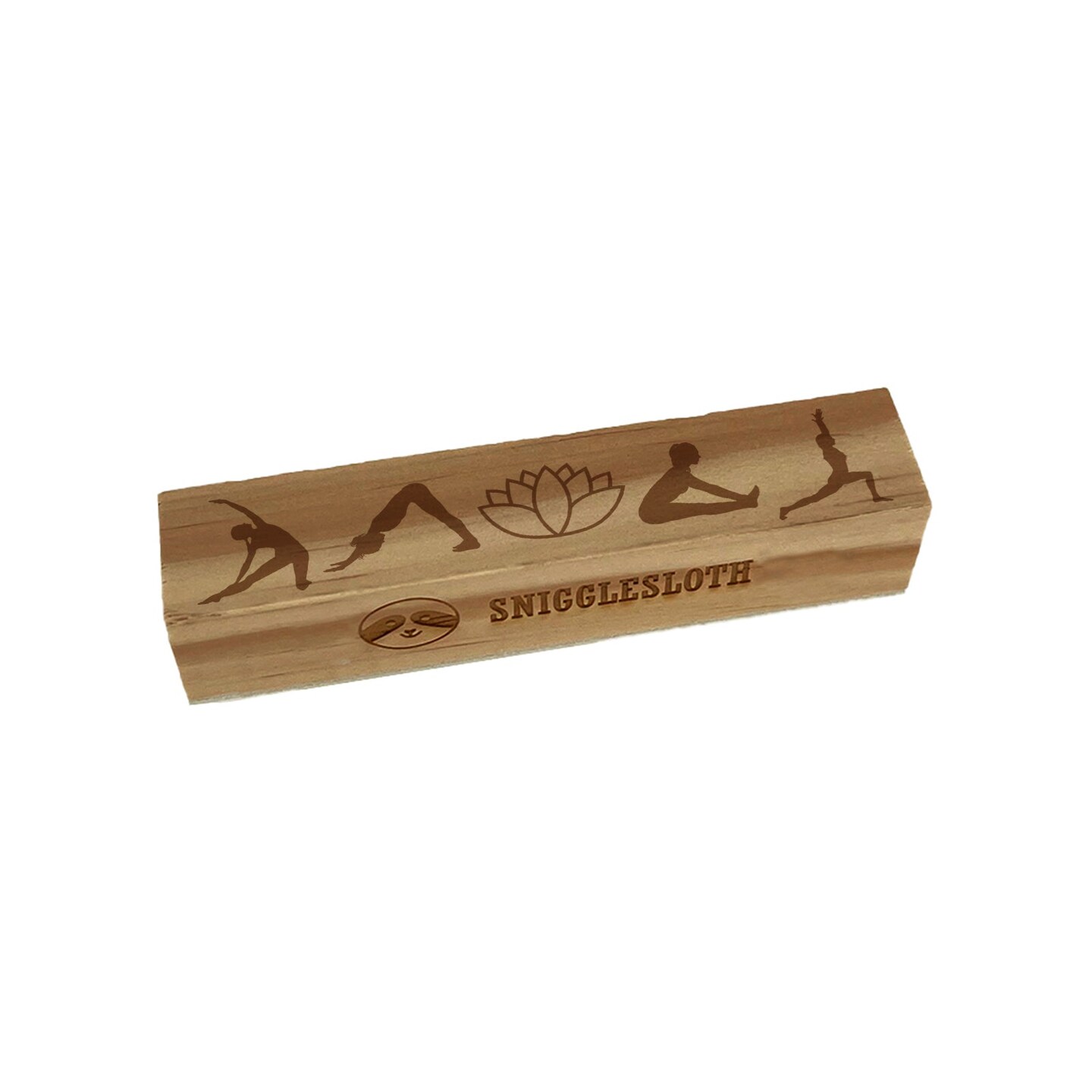 Yoga Poses Lotus Flower Border Rectangle Rubber Stamp for Stamping Crafting