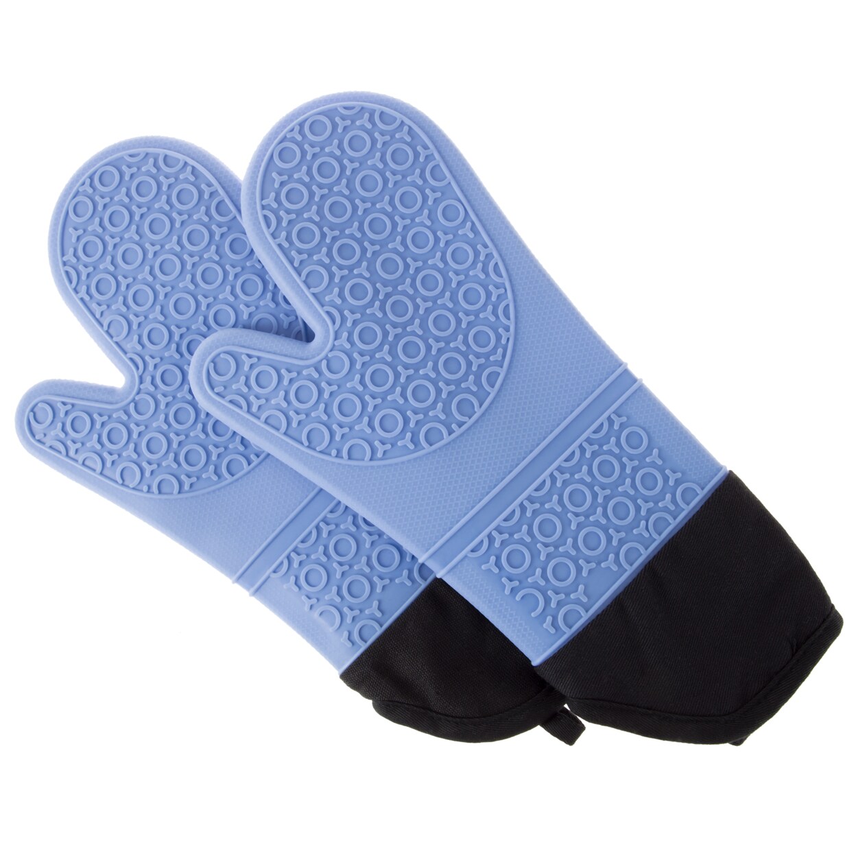 Lavish Home Silicone Oven Mits Extra Long Professional Quality Heat Resistant with Quilted Lining and 2-sided Textured Grip 1 pair