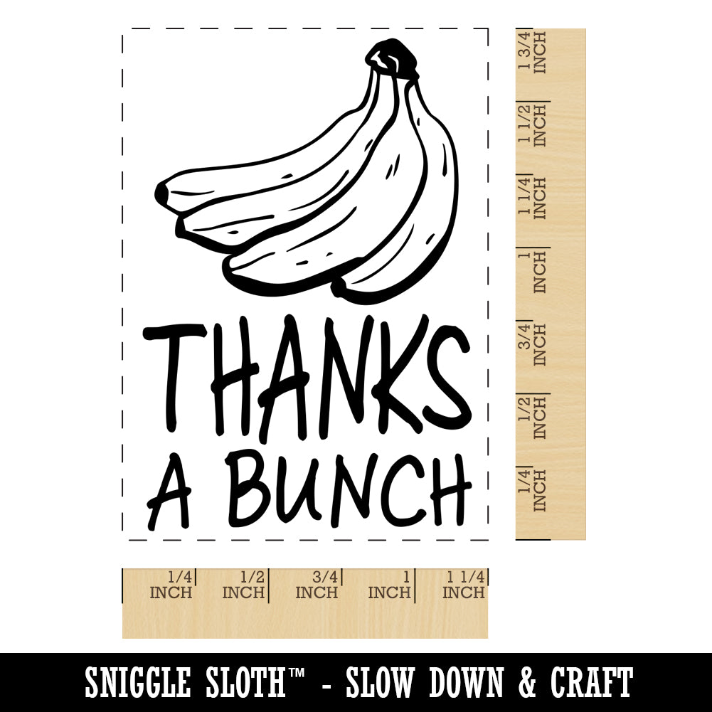 Thanks a Bunch Bananas Thank You Rectangle Rubber Stamp for Stamping ...