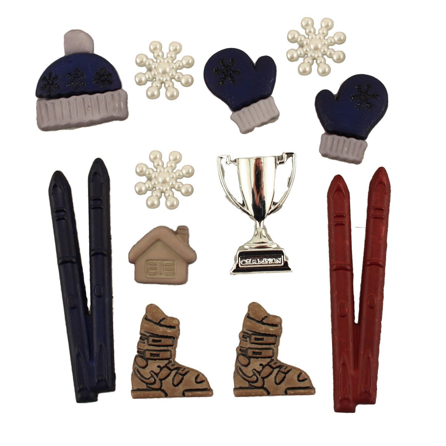 Buttons Galore and More Craft & Sewing Buttons - Skiing - 36 Buttons