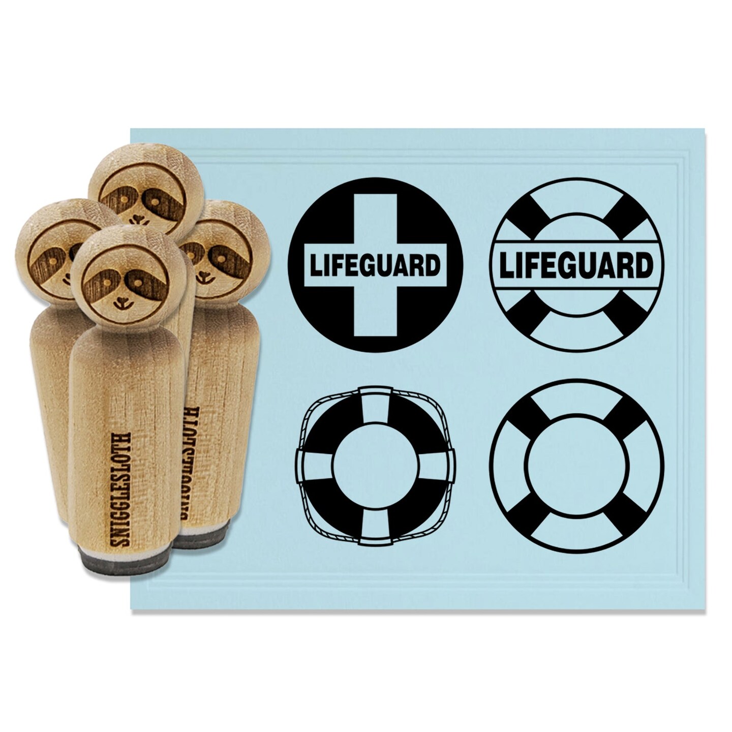 Lifeguard Cross Lifesaver Buoy Preserver Rubber Stamp Set for Stamping Crafting Planners