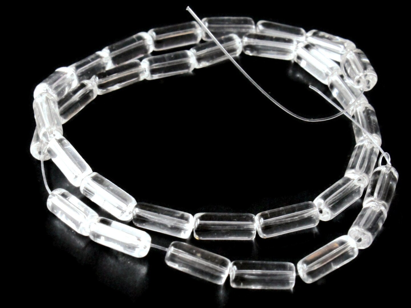 10mm Clear Colorless Glass Tube Beads