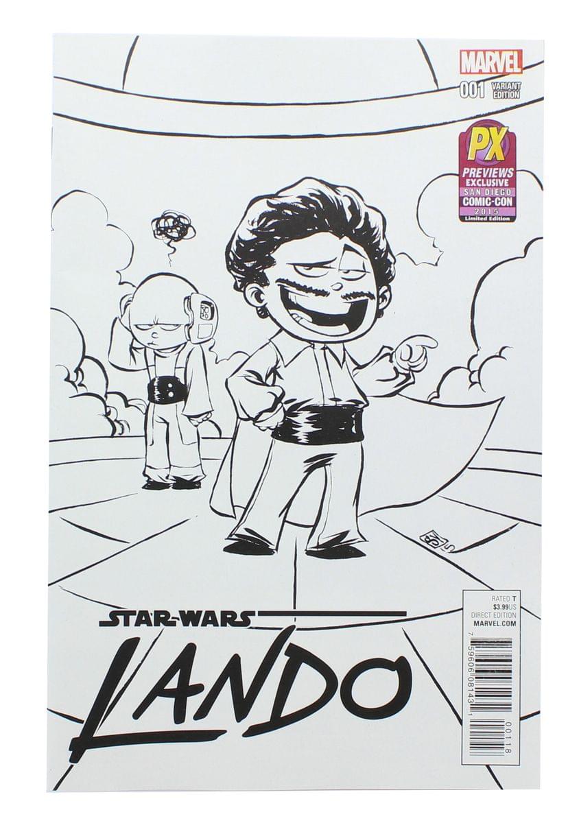 Star Wars Lando #1 Comic Young Black &#x26; White Variant Cover SDCC 2015 Exclusive