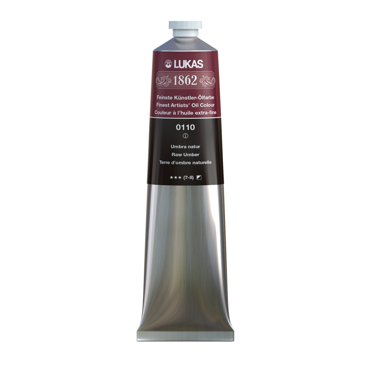 LUKAS 1862 Professional Artist Oil Paint - Raw Umber, 200 mL - Outstanding Lightfastness, Non-Yellowing, with Beeswax for Smooth, Buttery Texture, Consistent Hue, Ideal for Professional Artists