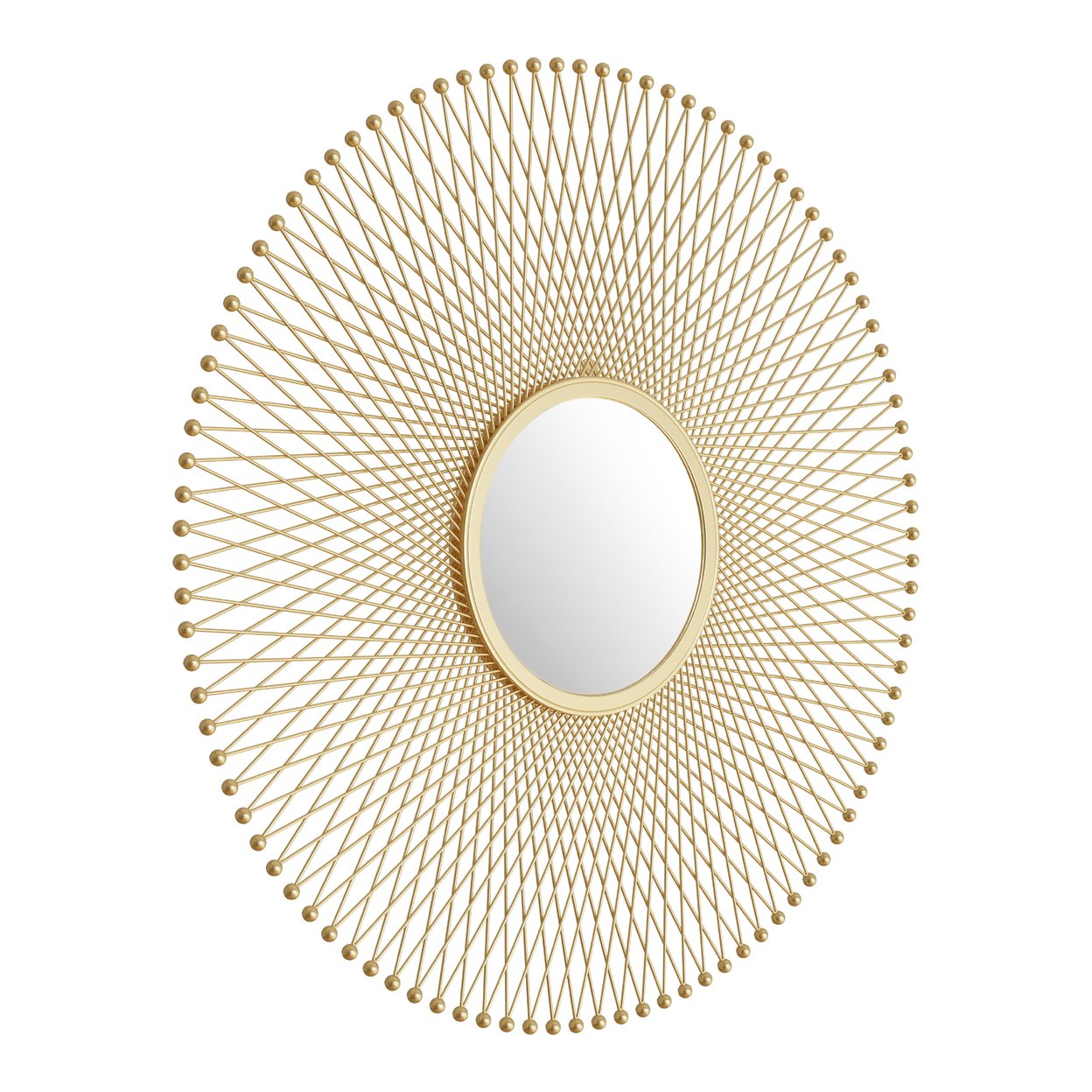 Gold Glow Round Mirror Decorative Accent Wall Art Large Size Home Accessory
